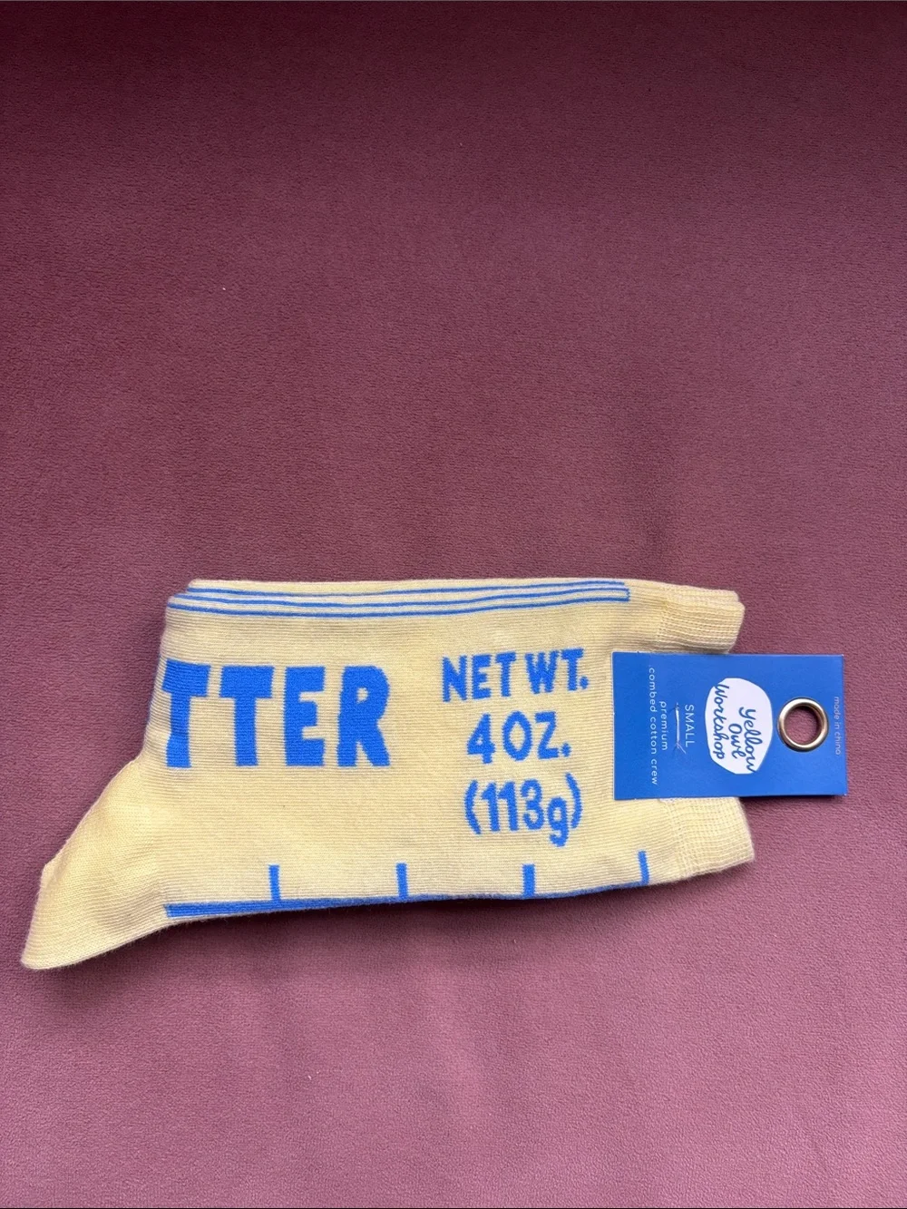 Yellow & Blue 'Butter' Crew Socks